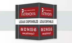 Panneau immobilier double avec rabats