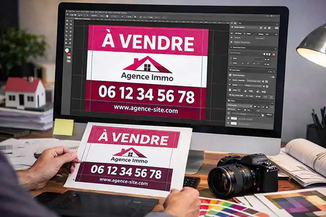 Creation graphique panneau immobilier